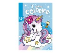 J'aime Colorier - Licorne sur fond bleu - livre à colorier