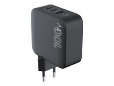 Force Power Lite - Chargeur secteur - 100 Watt - 3 connecteurs de sortie (USB, 2 x USB-C) - noir