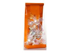 Sac papier sans anse – Orange vif – 80+40×200 mm – Recyclable