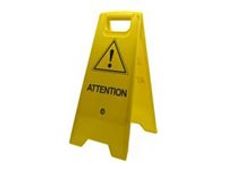 Wonday - Signe triangle attention - 280 x 610 mm - sur pied - polypropylène - jaune