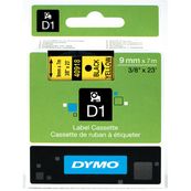 Dymo D1 - Ruban d'étiquettes auto-adhésives - 1 rouleau (9 mm x 7 m) - fond jaune écriture noire 
