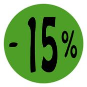 Cartel cartulina "-15%"