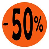 Cartel cartulina "-50%"
