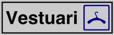 Placa aluminio adhesiva "vestuari"