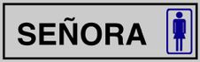 Placa aluminio adhesiva "señora"