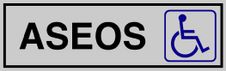 Placa aluminio adhesiva "aseo minusvalido"