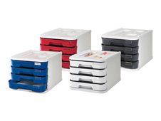 Faibo - Armario de cajones - 4 cajones - poliestireno - gris, negro