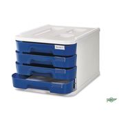 Modulo de 4 cajones opacos montados azul