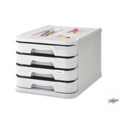 Modulo de 4 cajones opacos montados gris