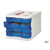 Modulo de 4 cajones transparentes montados azul oscuro