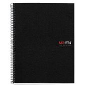 Notebook The Original, Couverture souple, A4, quadrillage 5x5 mm, 140 feuilles de 4 couleurs, Miquelrius, Noir.