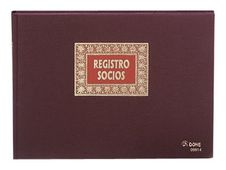 Dohe Foolscap - Libro de registro de socios - 100 páginas - apaisado - numerado