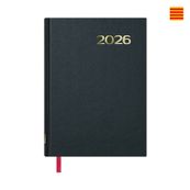 Agenda anual Sintex Día pàgina 14x20 Negre - Català