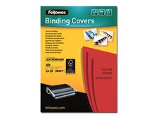 Fellowes - 25 couvertures à reliure A4 (21 x 29,7 cm) - carton grain cuir  250 g/m² - Rouge