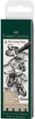 Faber-Castell Pitt Artist - Pack de 4 feutres à l'encre de Chine - noir