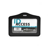 Identificador simil piel para tarjetas apaisado negro