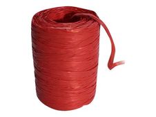 Maildor - Pelote de raphia synthétique - ruban d'emballage 100 m - rouge
