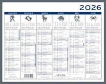 Calendrier LECAS - 2 Couleurs-  42x32 - 1 année sur 2 faces 