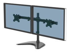 Fellowes Professional Series Free-standing Dual Horizontal Monitor Arm - Base - para 2 monitores - plástico, aluminio, acero - negro - tamaño de pantalla: hasta 27"