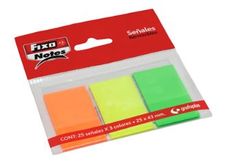 Fixo - marcadores (índice) - 3 bloques de 25 marcadores por color - 25x43mm