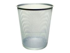 Q-CONNECT - Cesto de basura - 18 L - malla metálica - plata