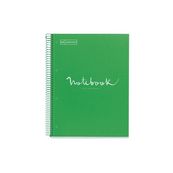 Miquelrius Emotions - Cahier de notes - reliure à spirale - A4 - 80 feuilles / 160 pages - petits carreaux - 4 trous - vert - carton recouvert de papier