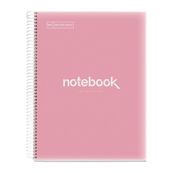 Notebook Emotions, Couverture souple, A4, quadrillage 5x5 mm, 80 feuilles de 1 couleur, Miquelrius, Rose.