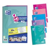 Oxford pack 4+1 cuadernos espiral folio w&e 80 hojas 4x4 colores tendencia