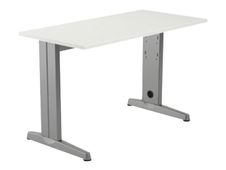 Rocada METAL - Mesa - rectangular - blanco - gris, RAL 9006 base