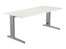 Rocada METAL - Mesa - rectangular - blanco - gris, RAL 9006 base