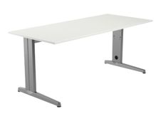 Rocada METAL - Mesa - rectangular - blanco - gris, RAL 9006 base