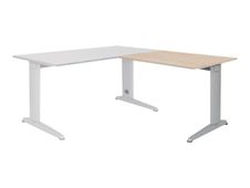 Rocada METAL - Mesa - esquina - blanco - gris, RAL 9006 base