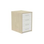 Cajonera buck 4 cajones laterales haya - techo + frente blanco