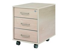 rocada - Pedestal - móvil - 3 cajones - melamina - verde haya, aluminio