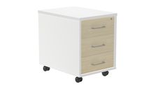 Cajonera buck movil 3 cajones color: estructura blanca - frontal haya