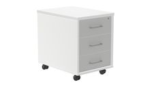 Cajonera buck movil 3 cajones color: estructura blanca - frontal gris