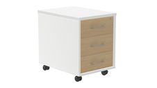 Cajonera buck movil 3 cajones color: estructura blanca - frontal roble