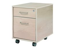 rocada - Pedestal - móvil - 2 cajones - melamina - verde haya, aluminio