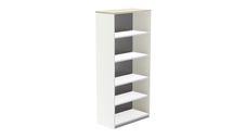 Armario estanteria alto sin puertas 195x90x45 estructura blanca tapa haya