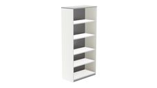 Armario estanteria alto sin puertas 195x90x45 estructura blanca tapa gris