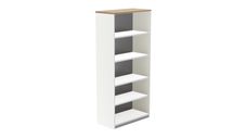 Armario estanteria alto sin puertas 195x90x45 estructura blanca tapa roble