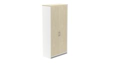 Armario alto con puertas 195x90x45 estructura blanca puertas totales haya