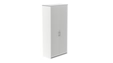 Armario alto con puertas 195x90x45 estructura blanca puertas totales gris