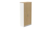 Armario alto con puertas 195x90x45 estructura blanca puertas totales roble