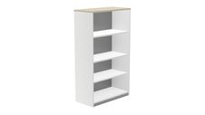 Armario estanteria medio sin puertas 156x90x45 estructura blanca tapa haya