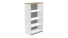 Armario estanteria medio sin puertas 156x90x45 estructura blanca tapa roble