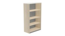 Armario estanteria medio sin puertas 156x90x45 estructura roble tapa blanco