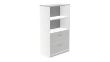 Armario medio carpetero 156x90x45 estructura blanca frontales gris