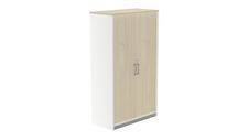 Armario medio con puertas 156x90x45 estructura blanca puertas haya