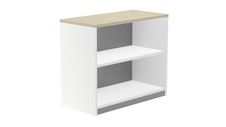 Armario estanteria bajo sin puertas 78x90x45 estructura blanca tapa haya
